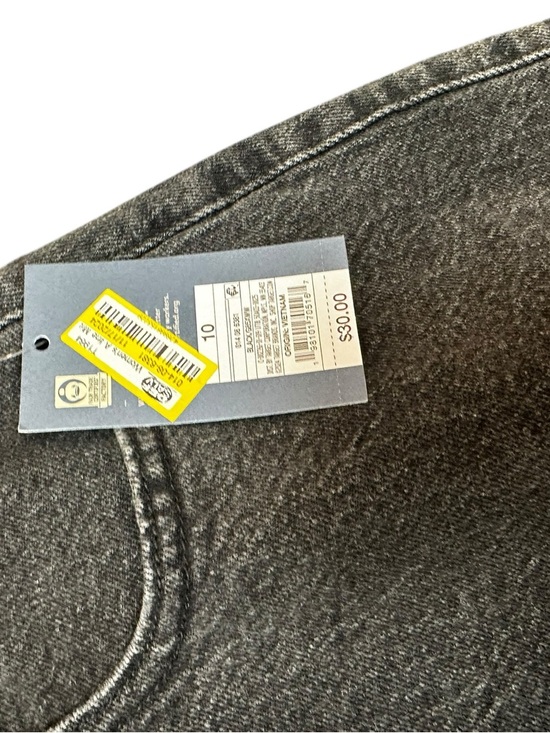 Universal Thread Black Snap-Front Denim Skirt size 10 New - Picture 5 of 6